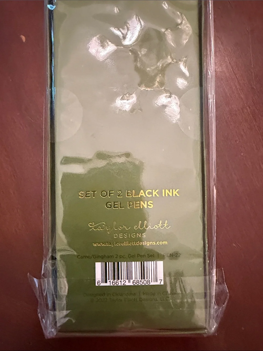 Olive Green Camouflage Note Cards & Gel Pen Set